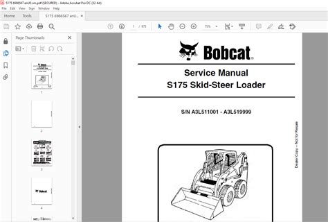 2006 bobcat s175 skid steer loader|s175 bobcat service manual pdf.